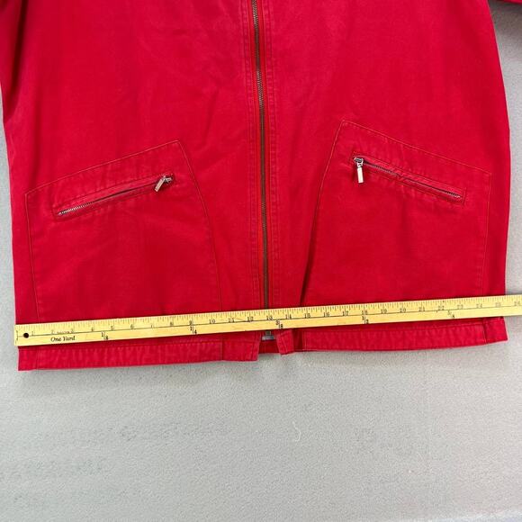 Eddie Bauer Jacket Women's Large Red Plaid Lining Hooded Vintage Preppy Normcore - Picture 10 of 14